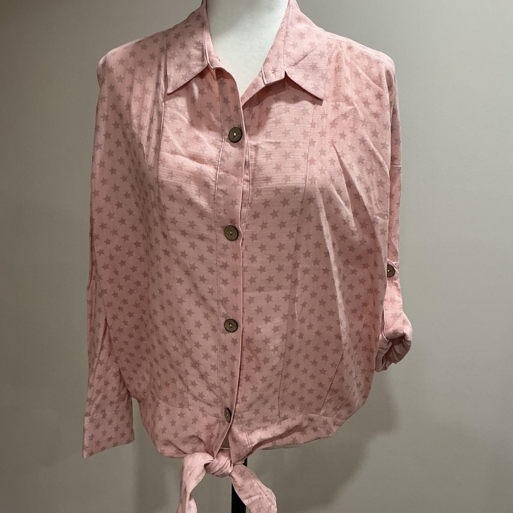 New no tags promesa cotton blend blush blouse size medium